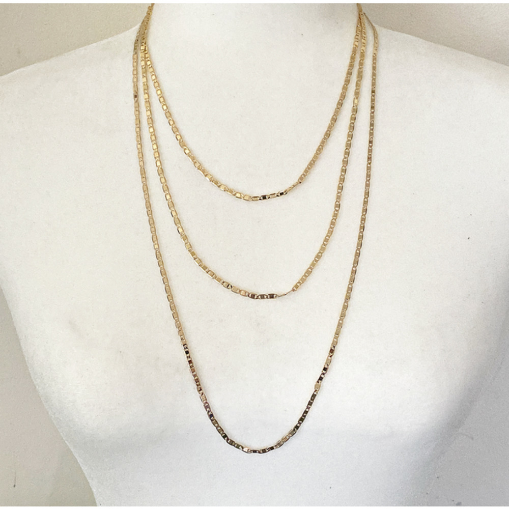 20" 24" and 30" 3mm 24 Karat Gold Bond Mariner Chains - Picture 1 of 2